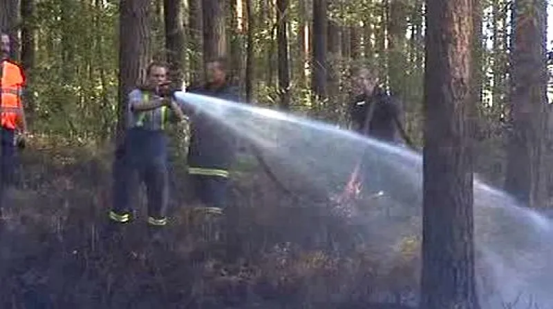 Hašení lesního požáru