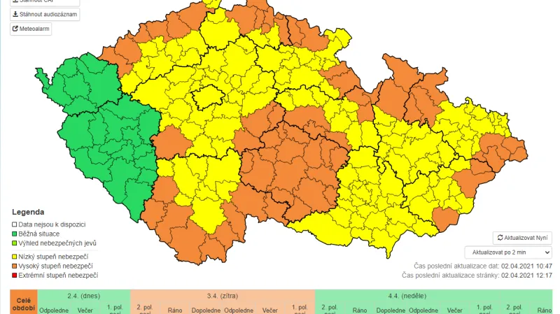Výstraha ČHMÚ – sníh