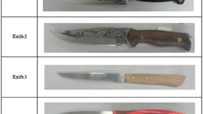 Typy testovaných nožů