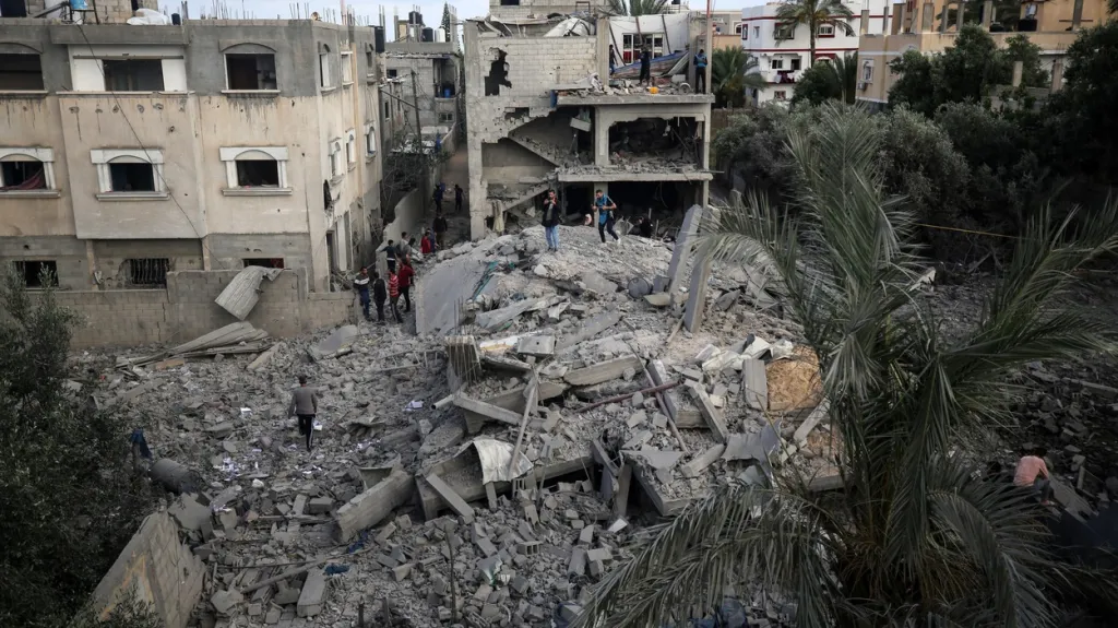 Následky izraelského náletu v Pásmu Gazy