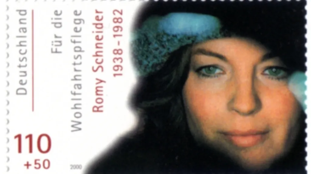 Romy Schneiderová na dopisní známce