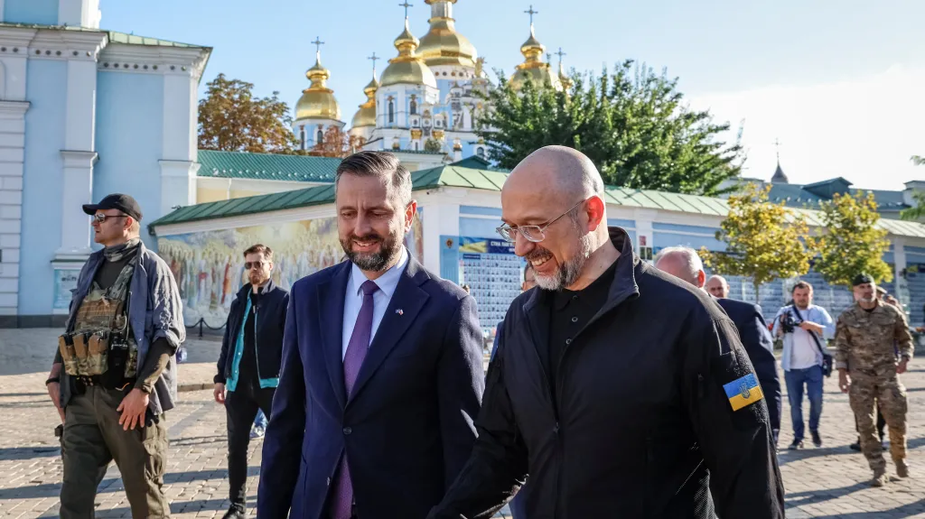 Wladyslaw Kosiniak-Kamysz a Denys Šmyhal v Kyjevě