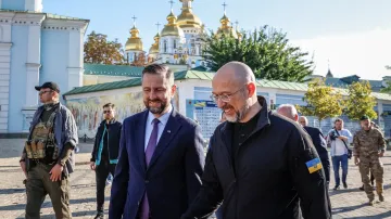 Wladyslaw Kosiniak-Kamysz a Denys Šmyhal v Kyjevě