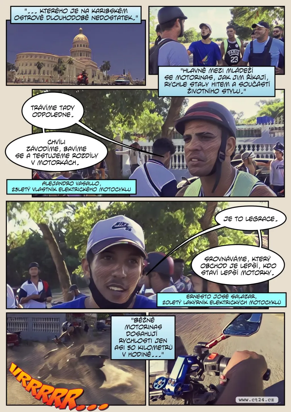 Elektromobilita dorazila už i na Kubu, mladí si upravují motorky na bateriový pohon