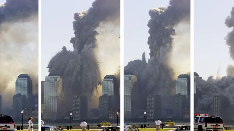 Zachycení kolapsu jedné z věží