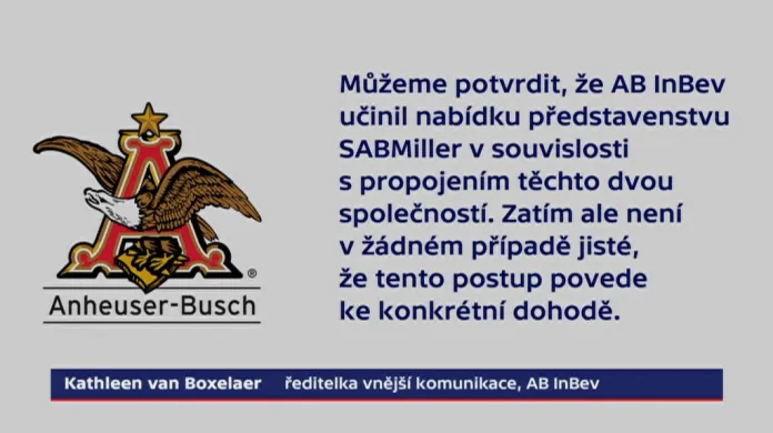 Prohlášení firmy Anheuser-Busch InBev pro ČT