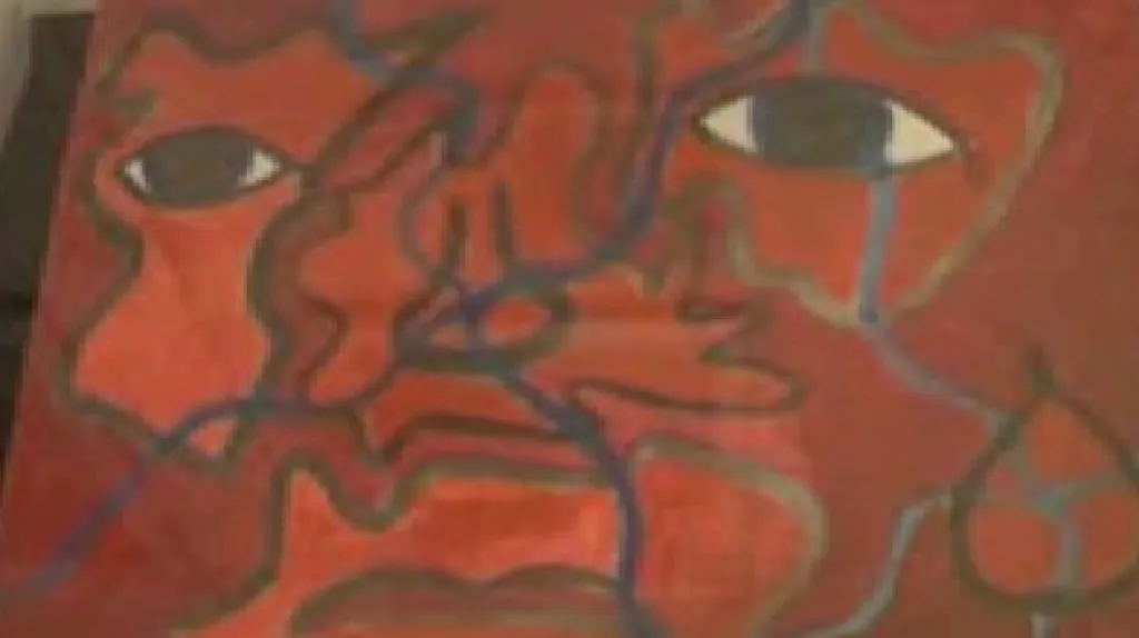 Ukázka dětské kresby v kolínské galerii