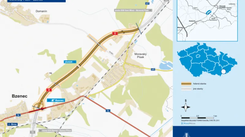 Dálnice D55, úsek Bzenec – Moravský Písek