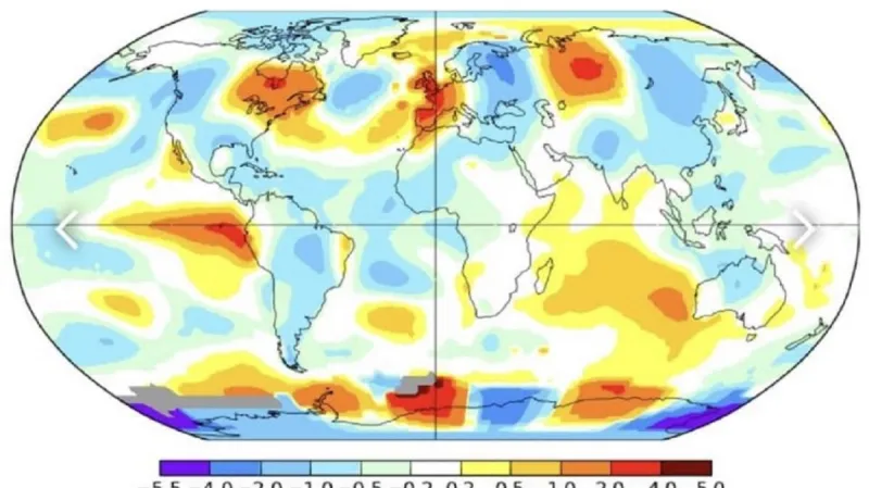 Srovnání odchylky horka oproti dlouhodobému průměru: rok 1976 a 2022