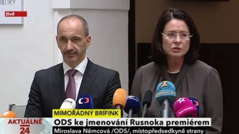 ODS ke jmenování Rusnoka premiérem