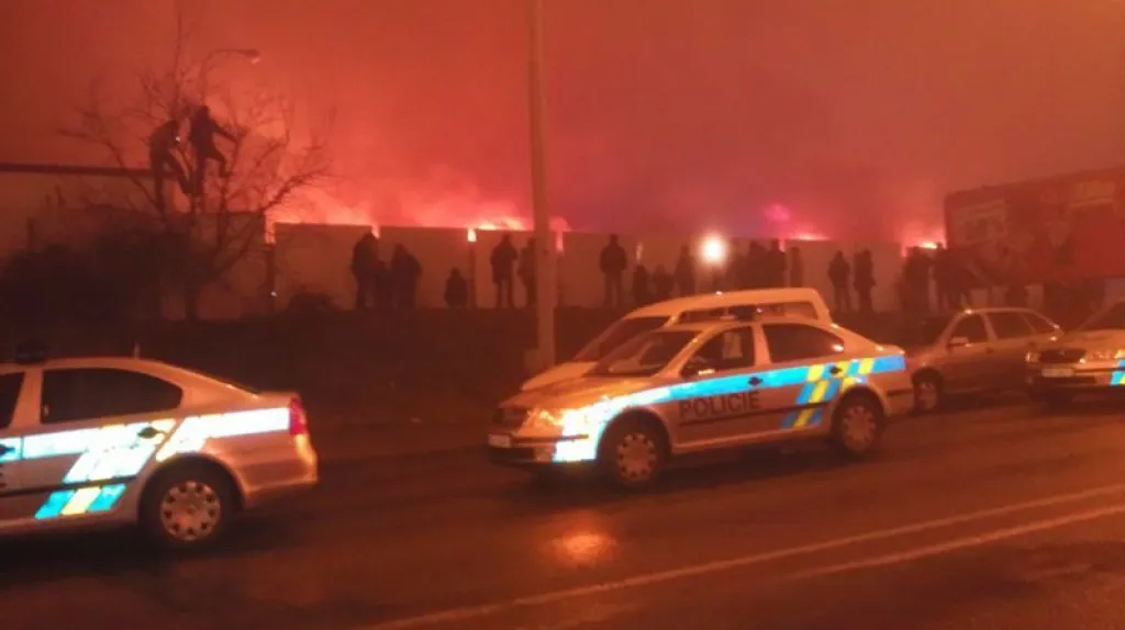 Požár tržnice v Olomoucké ulici v Brně