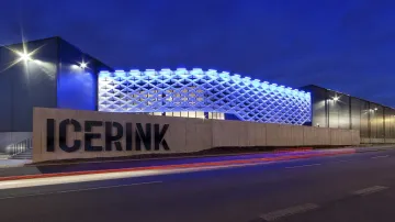 Zimní stadion Škoda ICERINK, Praha-Strašnice. Titul Stavba roku 2018 je udělen souboru sportovních staveb, nápaditě ekologicky a energeticky řešenému, nabízejícímu aktivní příležitosti pro všechny.