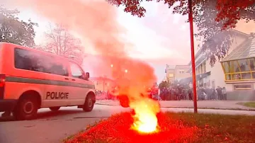 Účastníci mítinku DSSS v Ostravě se střetli s policií