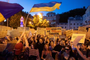 Demonstrace na podporu Fedorova pokračují, do Zelenského se opřel i Klyčko