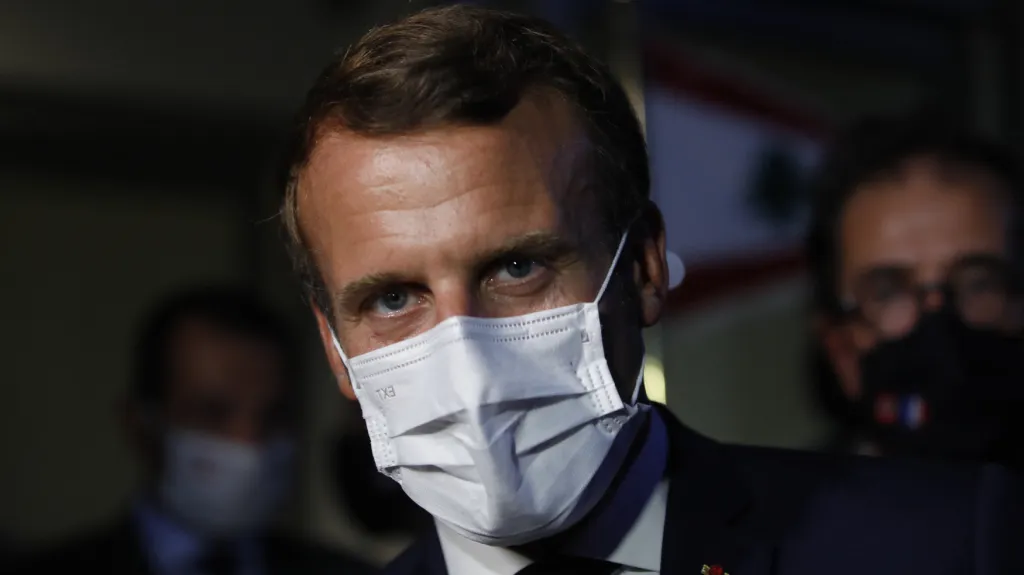Emmanuel Macron v Bejrútu