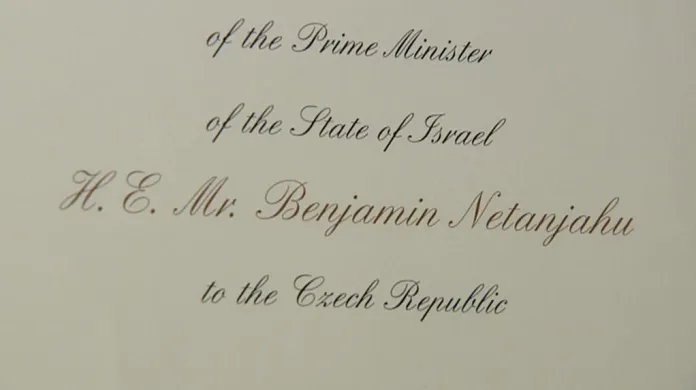 Hlavička menu pro izraelskou delegaci