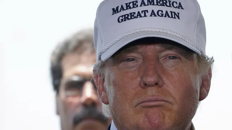 Donald Trump na tiskové konferenci v Texasu