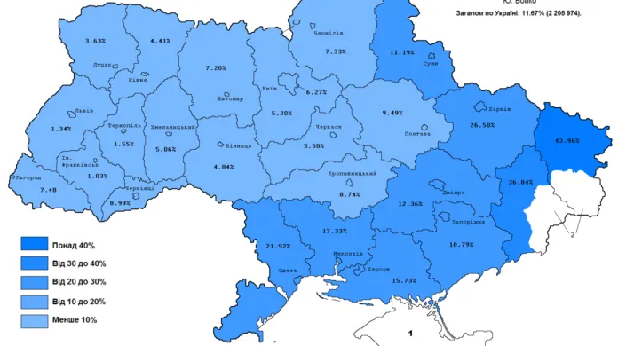 Zisk Jurije Bojka v ukrajinských oblastech v prezidentských volbách v roce 2019