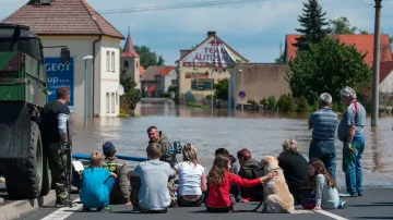 Zaplavené Mlékojedy na Litoměřicku