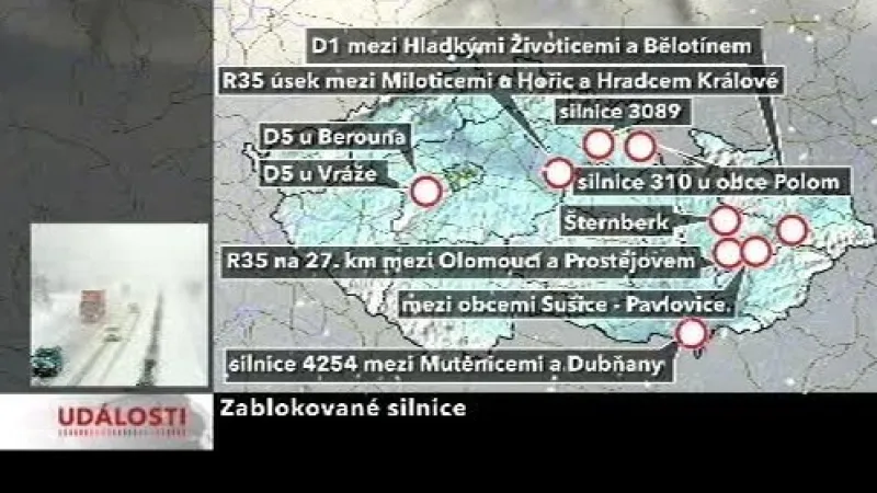 Zablokované silnice