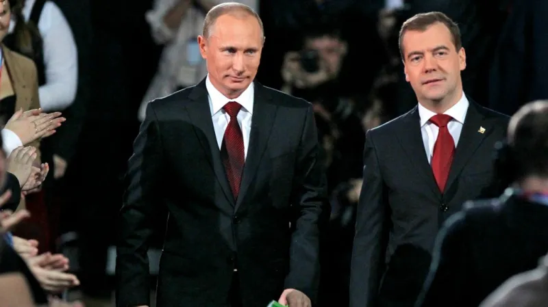 Vladimir Putin a Dmitrij Medveděv