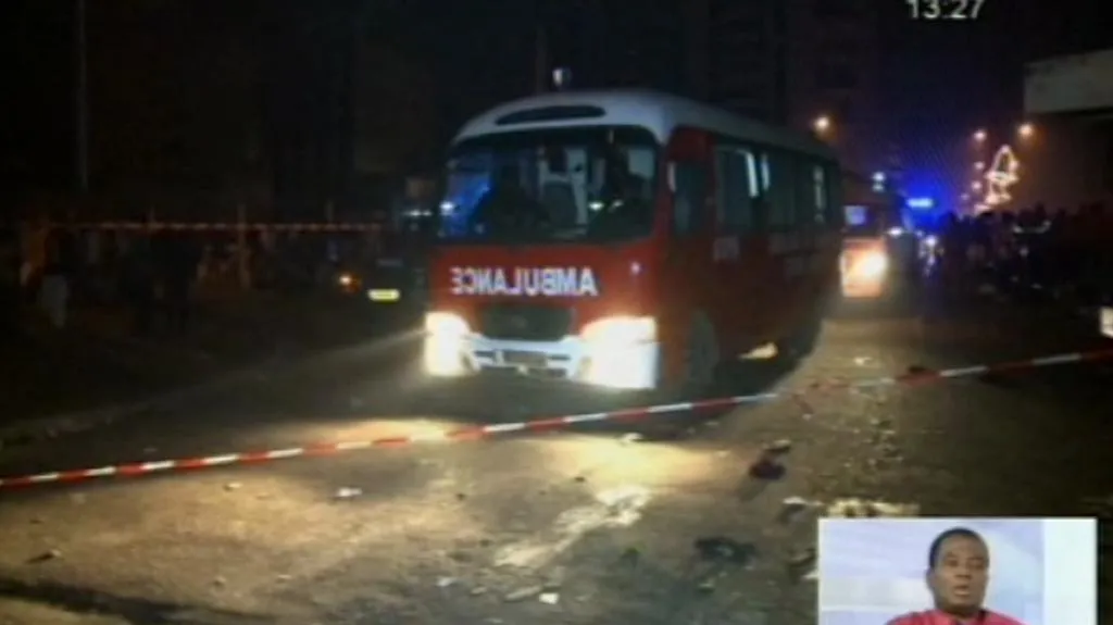Ambulance před stadionem v Pobřeží slonoviny