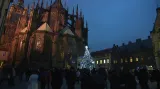 Vánoční strom na Jiřském náměstí Pražského hradu