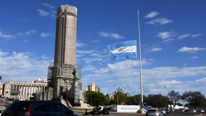 Argentinská vlajka na půl žerdi