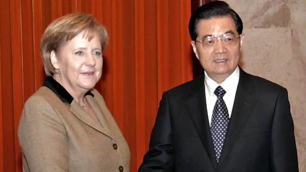 Angela Merkelová s Chu Ťin-tchaem