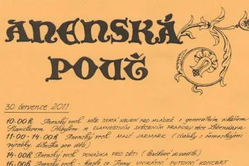 AVÍZO: Anenská pouť a Anenské slavnosti