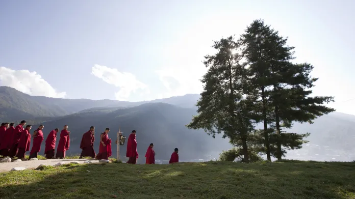 Mniši v Bhútánu