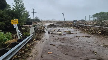 Následky silných dešťů na Severním ostrově na Novém Zélandu