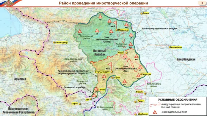 Rozmístění ruských sil v Karabachu