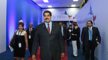 Prezident Venezuely Nicolas Maduro před zahájením summitu v Panamě