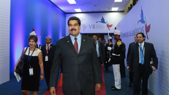 Prezident Venezuely Nicolas Maduro před zahájením summitu v Panamě