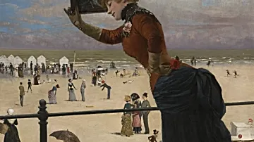 Franz Skarbina / Dáma v přímořských lázních, 1883