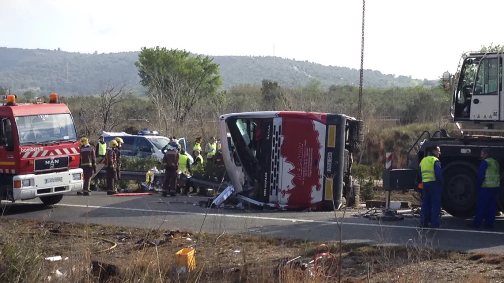 Místo nehody poblíž Tarragony