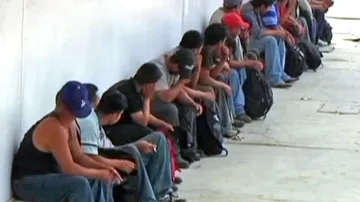 Zadržení běženci na mexicko-guatemalských hranicích