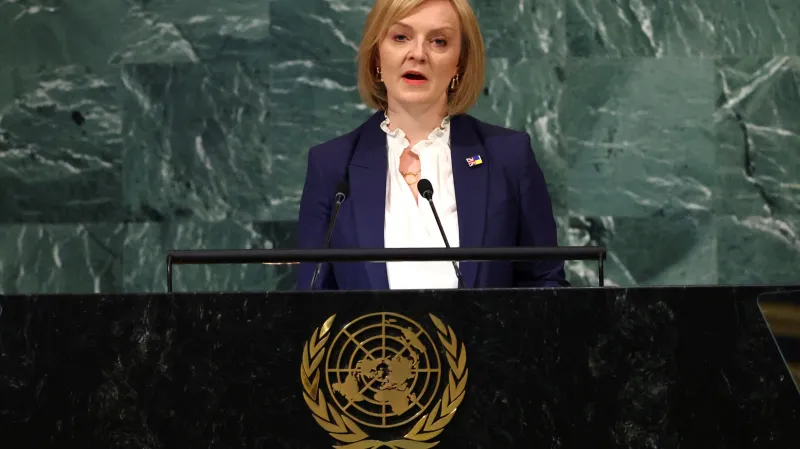 Premiérka Velké Británie Liz Trussová na Valném shromáždění OSN