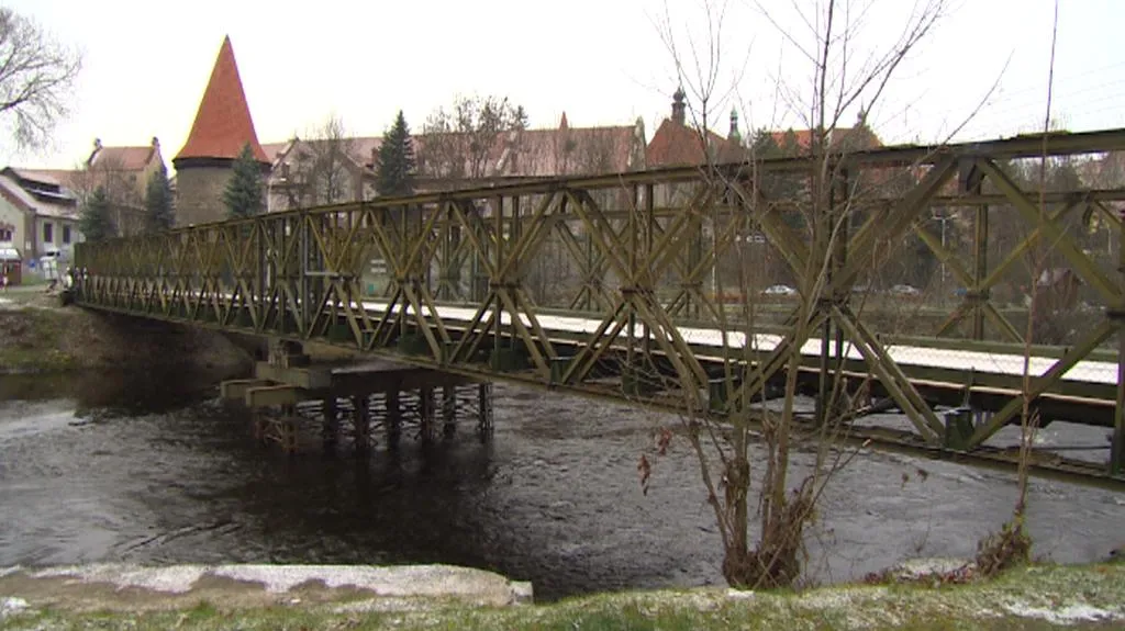 Provizorní most v Českém Krumlově
