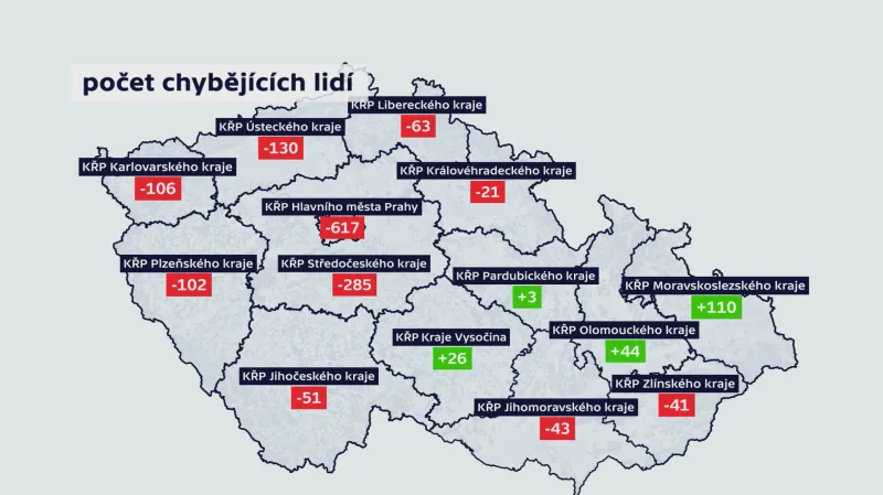 Policisté nechybí pouze ve čtyřech krajích