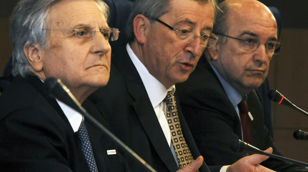 Trichet, Juncker a Almunia