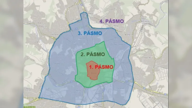 Parkovací pásma a navrhovaný ceník