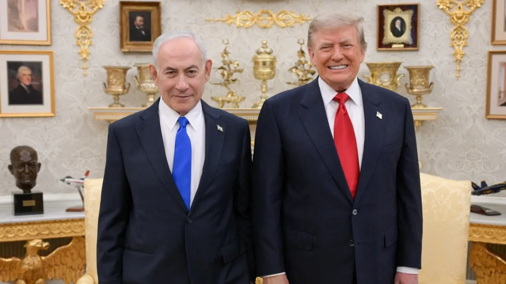 Benjamin Netanjahu a Donald Trump