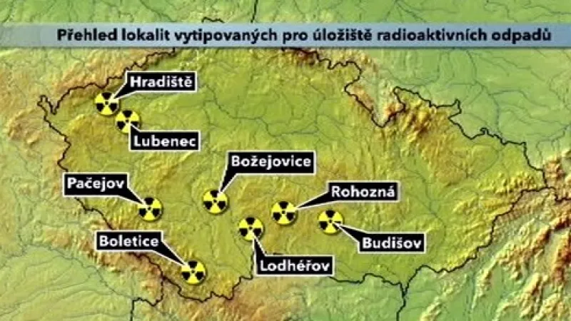Vytipované lokality na jaderné úložiště