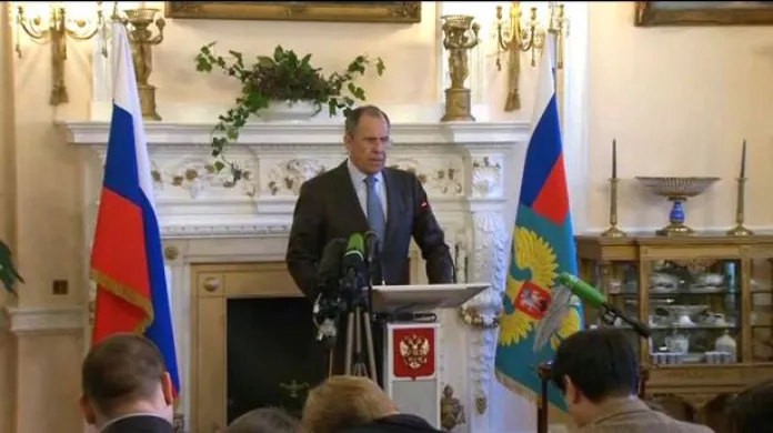 Brífink Sergeje Lavrova po jednání s Johnem Kerrym