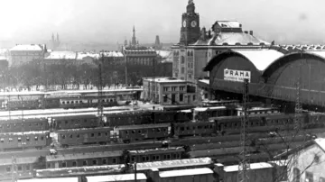 Kolejiště Wilsonova nádraží v zimě 1934
