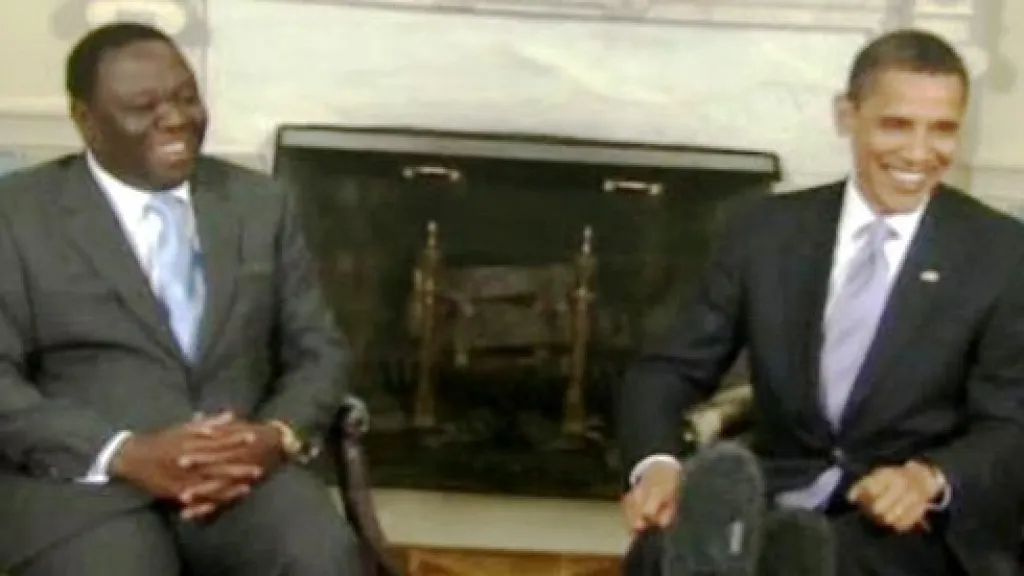 Morgan Tsvangirai a Barack Obama