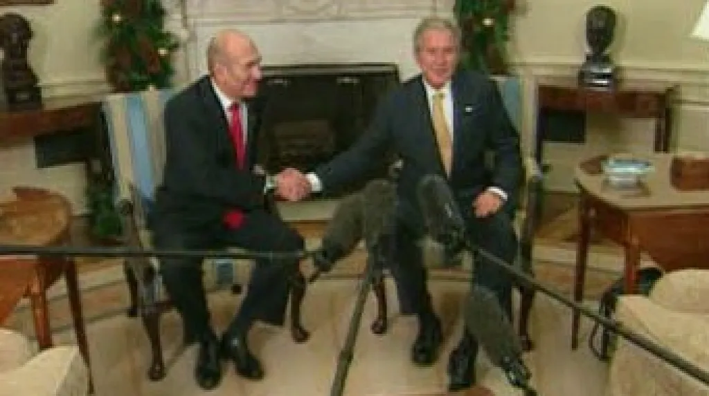 George Bush a Ehud Olmert