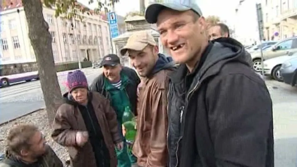 Bezdomovci v centru Olomouce